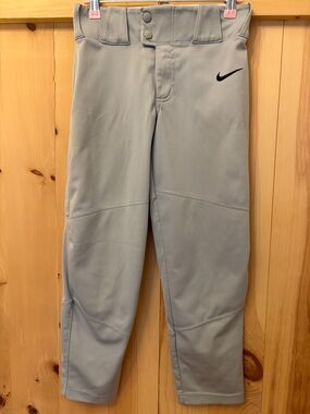 Nike Light Gray Youth Athletic Sweatpants with Black Swoosh